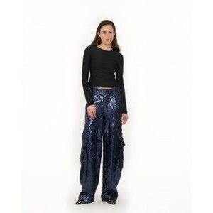 Rotate Blue Cargo Trousers With Sequins - NWT